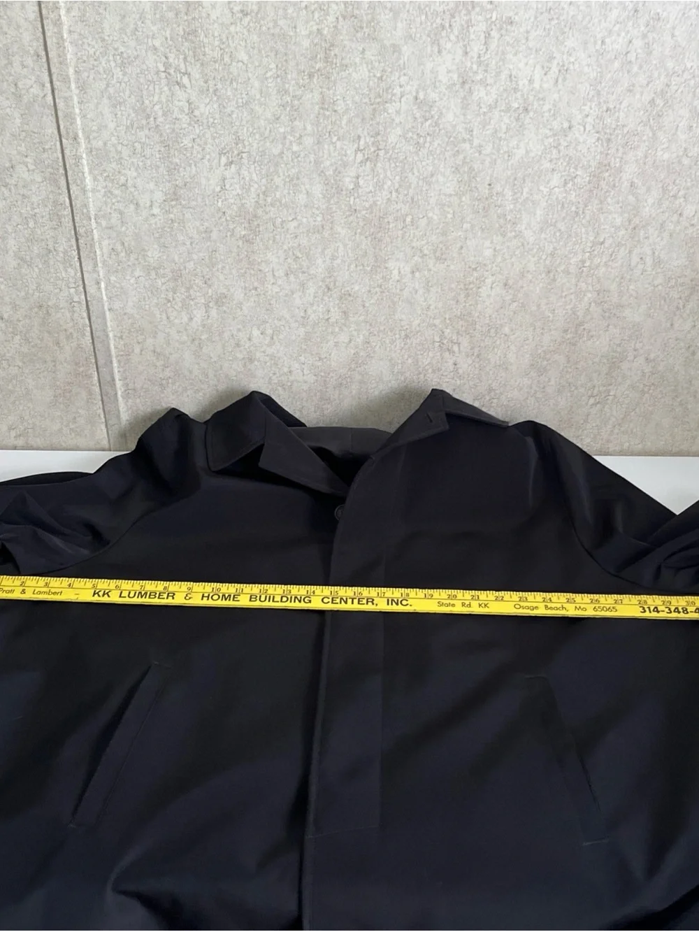 Ralph Lauren Trench Coat Preppy Waterproof Black Hidden Buttons Men’s 54 Regular